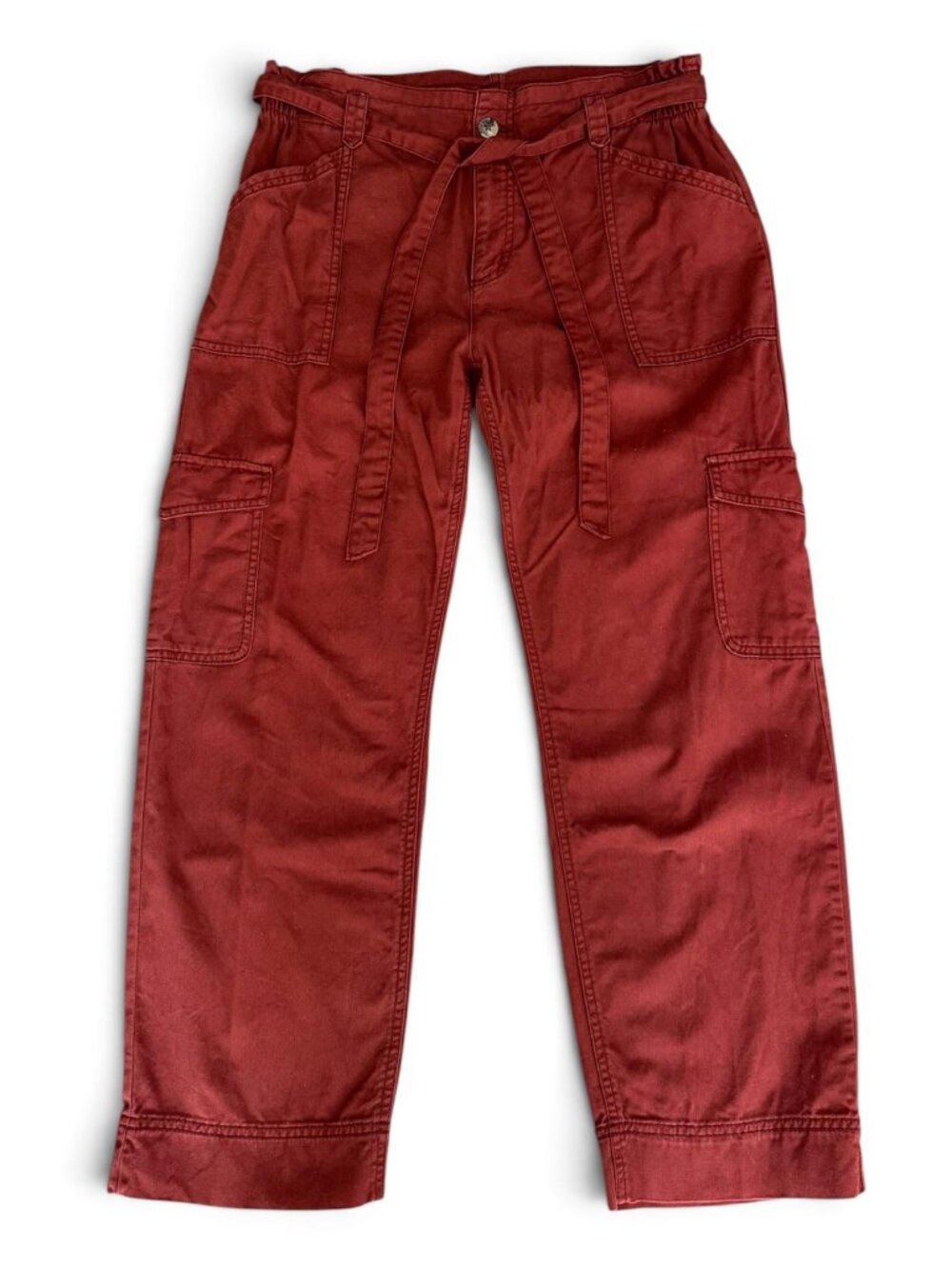 OLD NAVY Women’s High-Waisted Tie-Belt Cargo Straight Ankle Pants, Sz M
